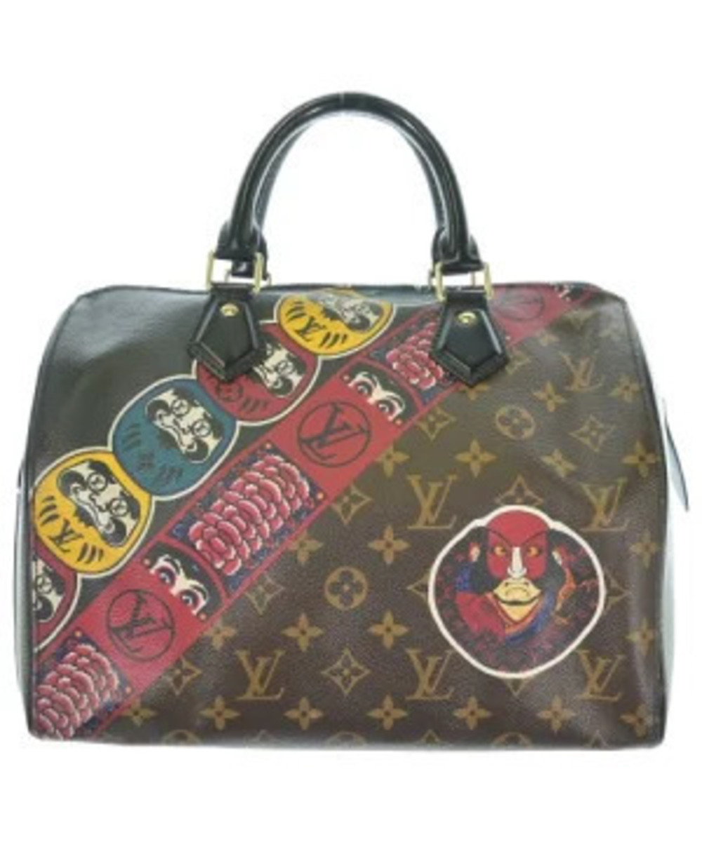 Louis Vuitton Boston Bag Brown Khaki Green Red